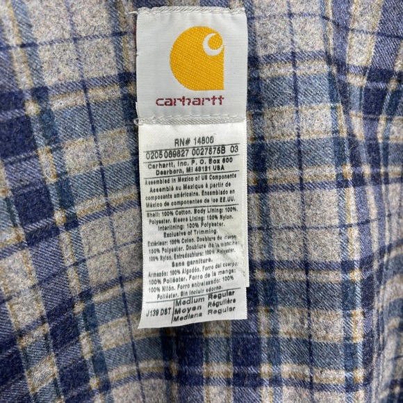 Carhartt Denim Jacket Blanket Lined Men Medium J139 DST Darkstone ASAP Rocky EUC - Picture 5 of 16